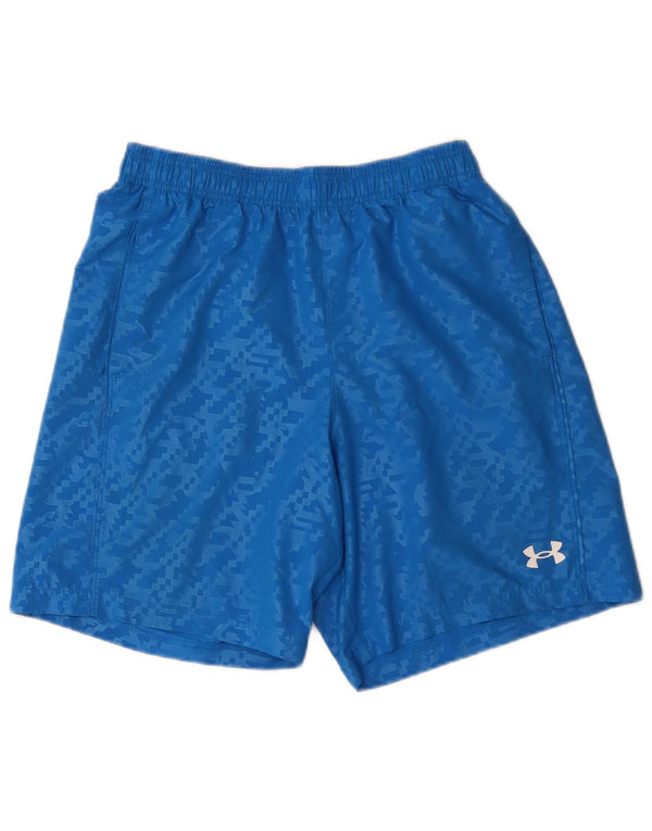 UNDER ARMOUR Mens Sport Shorts Medium Blue Geometric Polyester