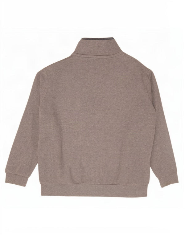 Crew Clothing Mens Zip Neck Sweatshirt Jumper Large Grey Flecked