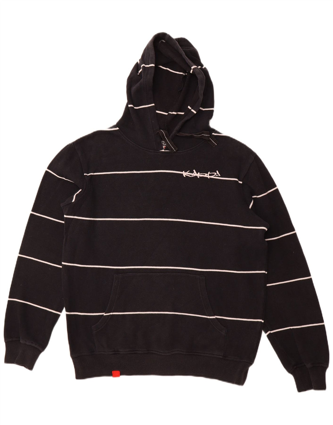 KAPPA Mens Hoodie Jumper Large Navy Blue Striped Cotton