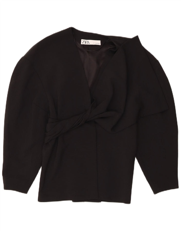 Zara Womens Blazer Jacket UK 10 Small Black Polyester