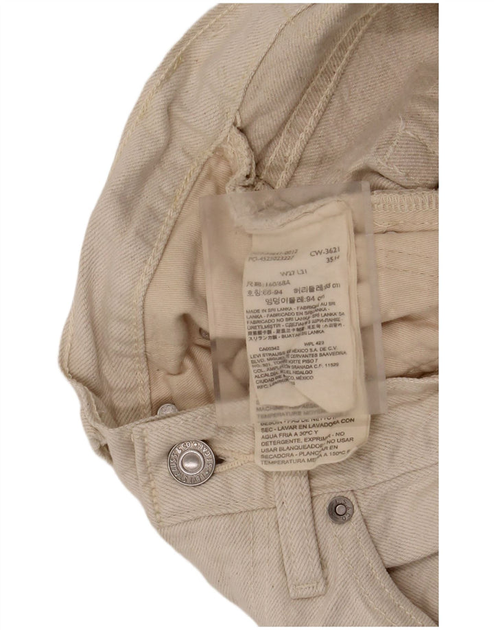 Levi's Womens High Rise Loose Jeans W27 L31 Beige Cotton