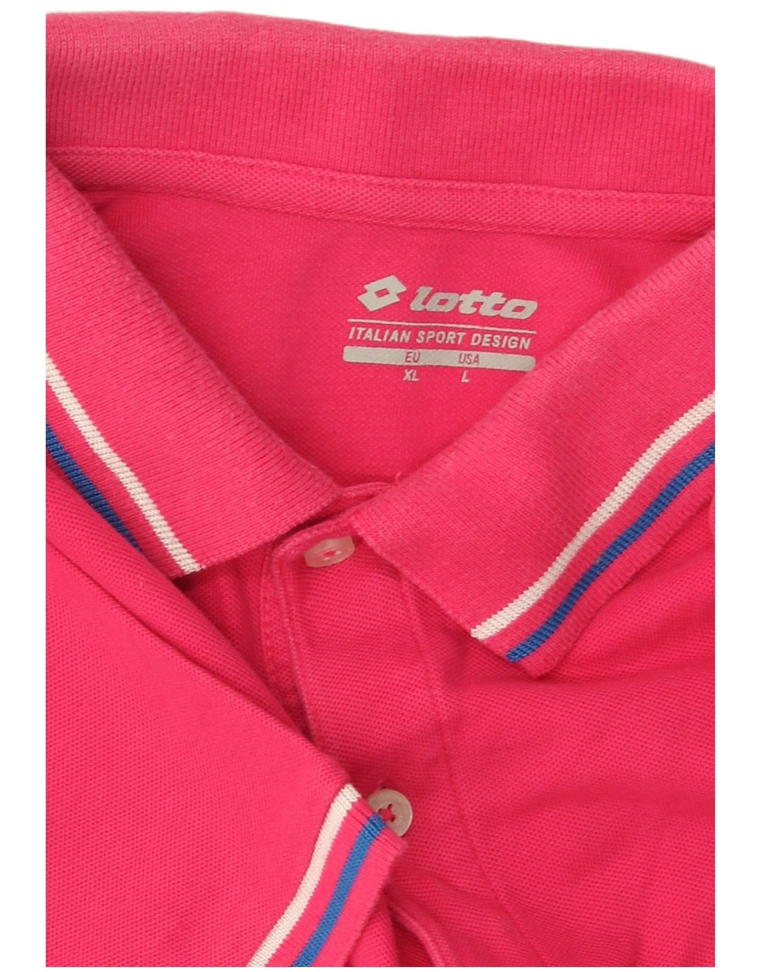 LOTTO Mens Polo Shirt Large Pink Cotton