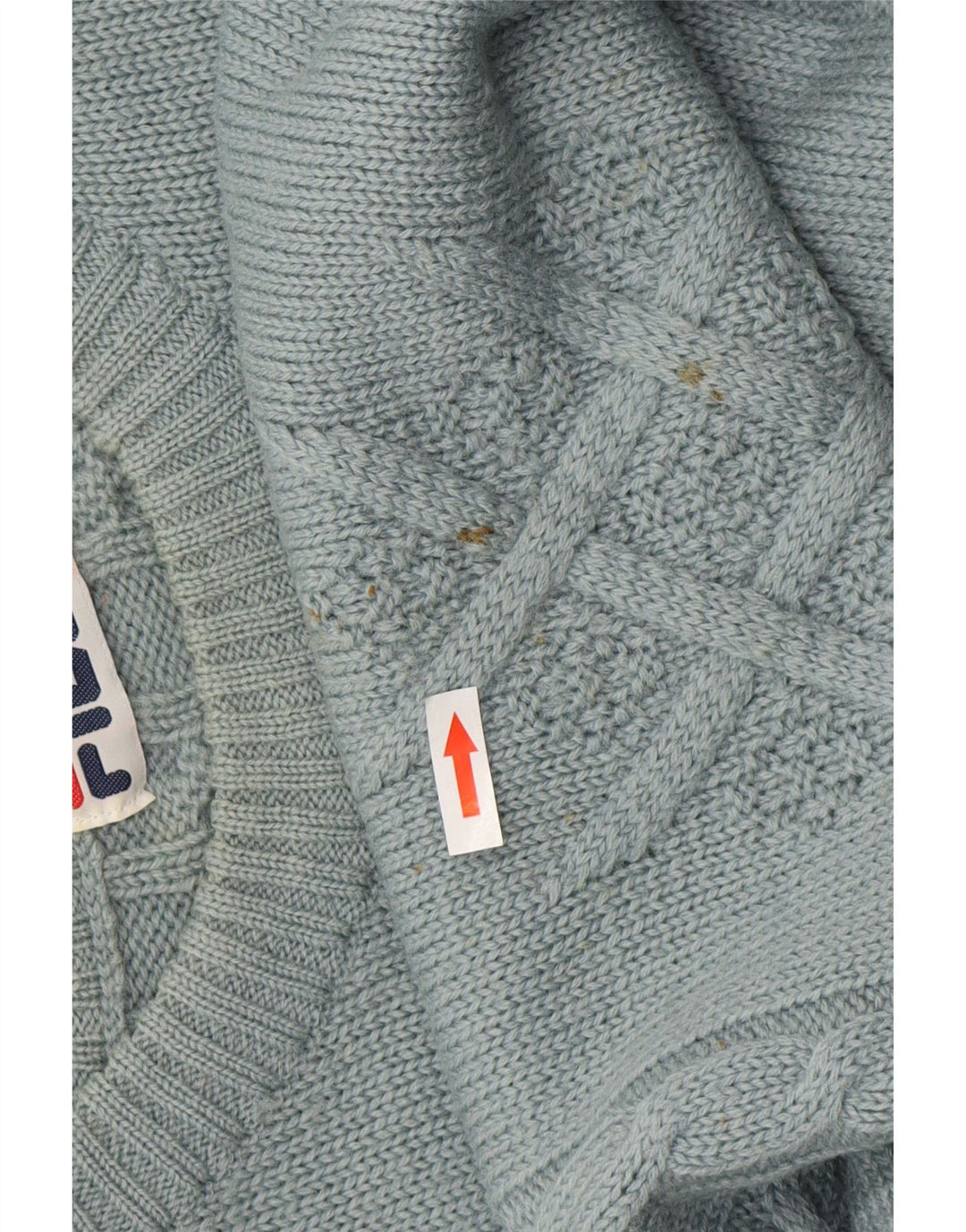 FILA Mens Loose Fit Crew Neck Jumper Sweater IT 50 Medium Blue Wool