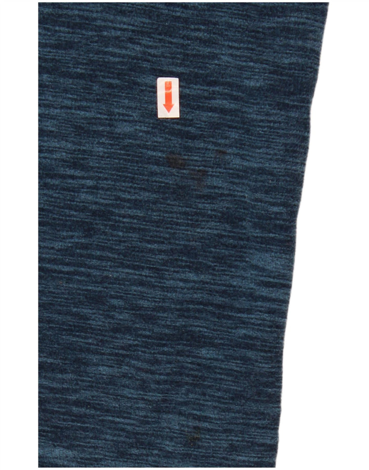 MOUNTAIN WAREHOUSE Mens Zip Neck Fleece Jumper 2XL Blue Flecked Polyester