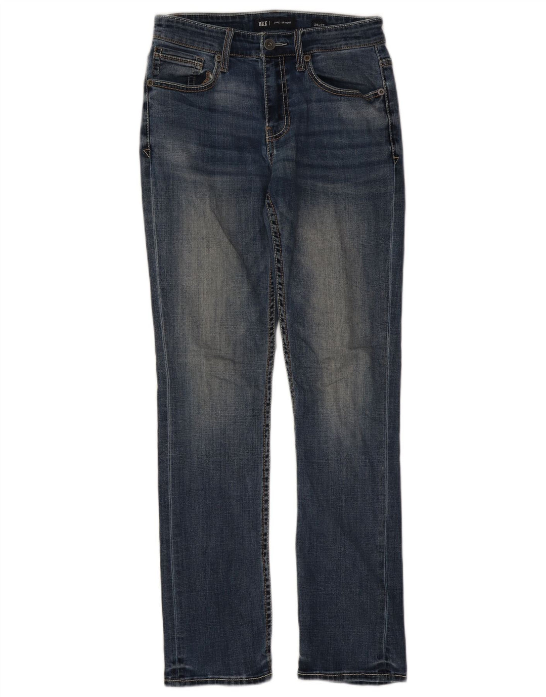 BKE Womens Jake Straight Jeans W29 L33 Blue Cotton