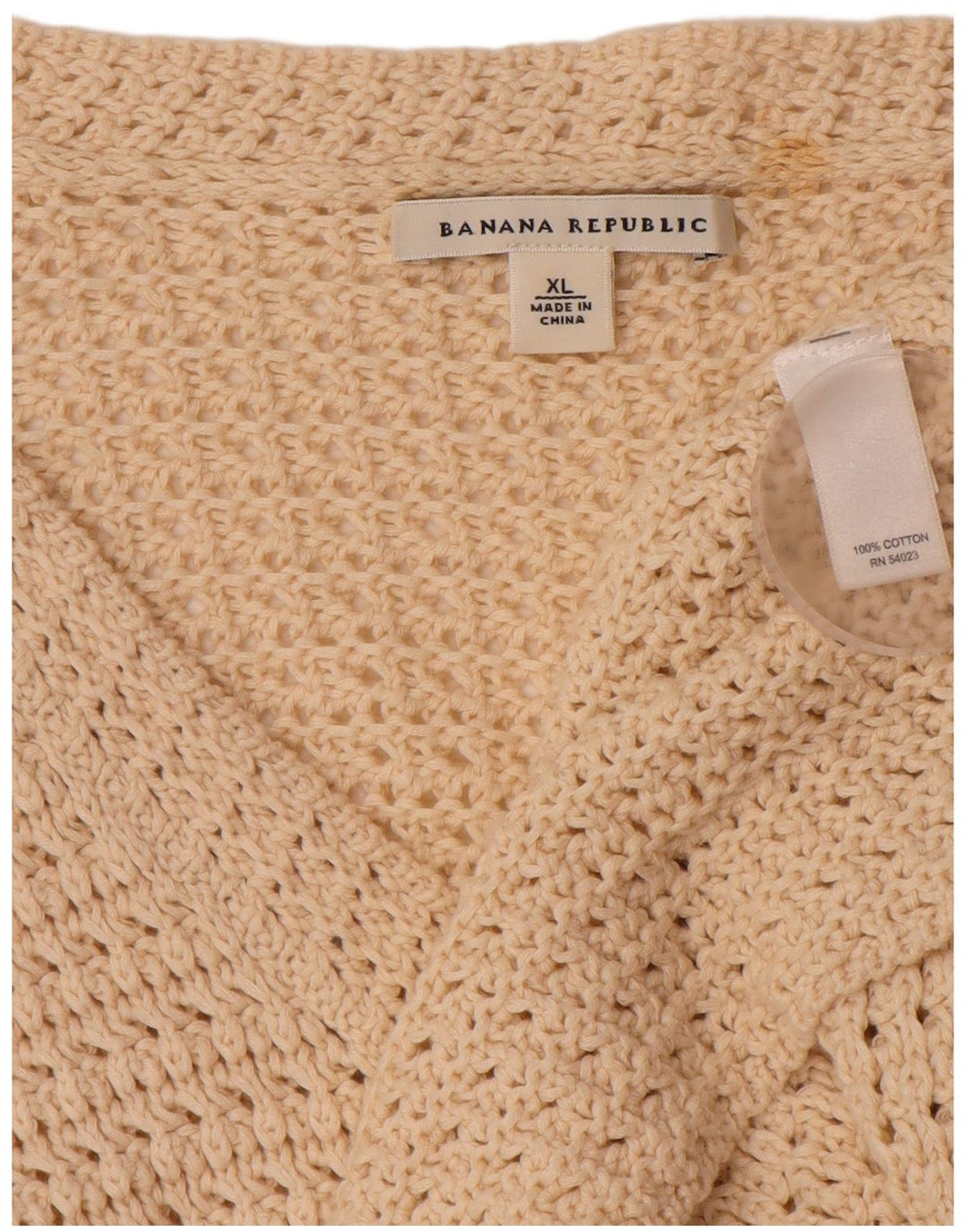 BANANA REPUBLIC Womens Cardigan Sweater UK 18 XL Beige Cotton