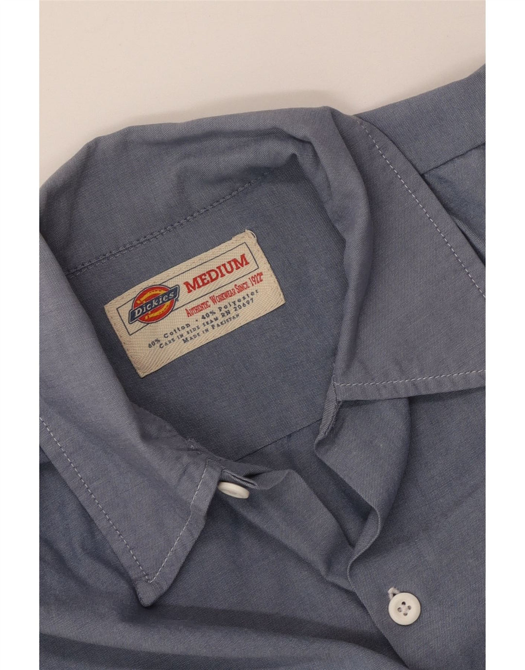 DICKIES Mens Shirt Medium Blue Cotton