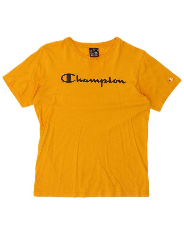 CHAMPION Girls Graphic T-Shirt Top 13-14 Years XL Yellow