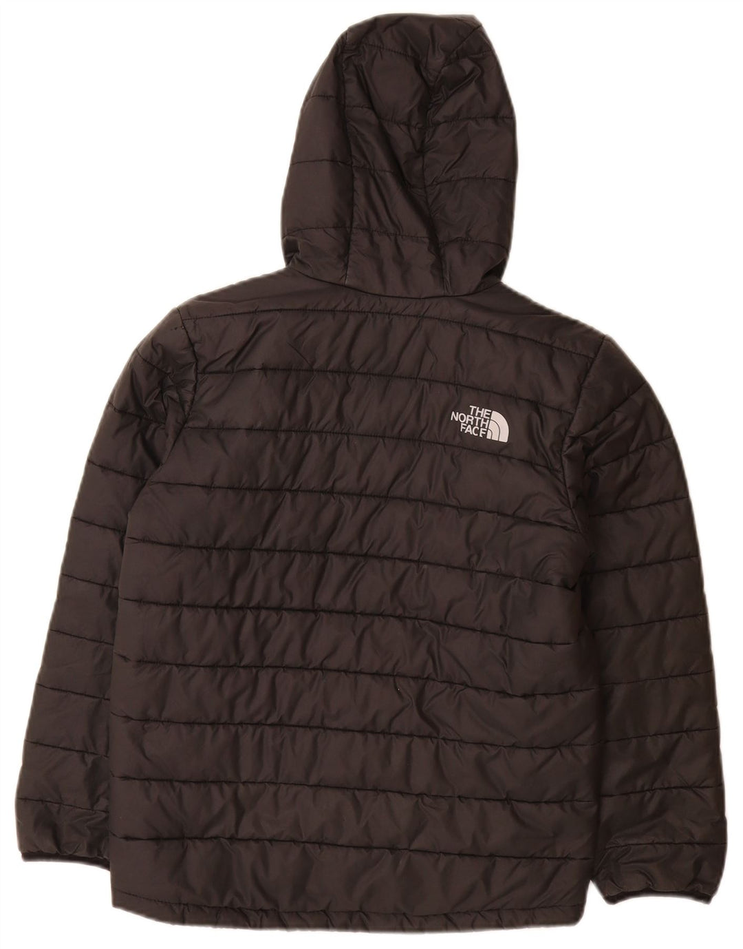 The North Face Boys Hooded Padded Jacket 9-10 Years Medium Black Polyester