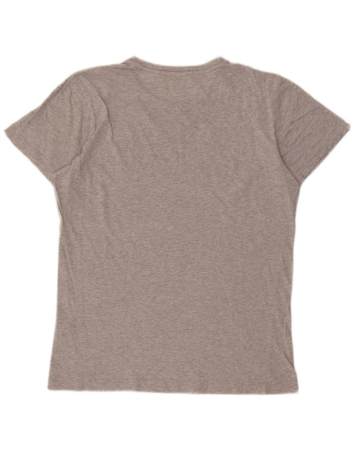 Diesel Mens Graphic T-Shirt Top Medium Grey Flecked Cotton