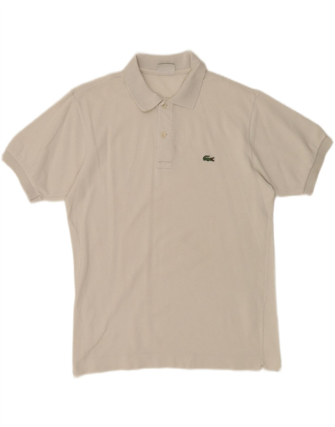LACOSTE Mens Polo Shirt Size 3 Small White Cotton