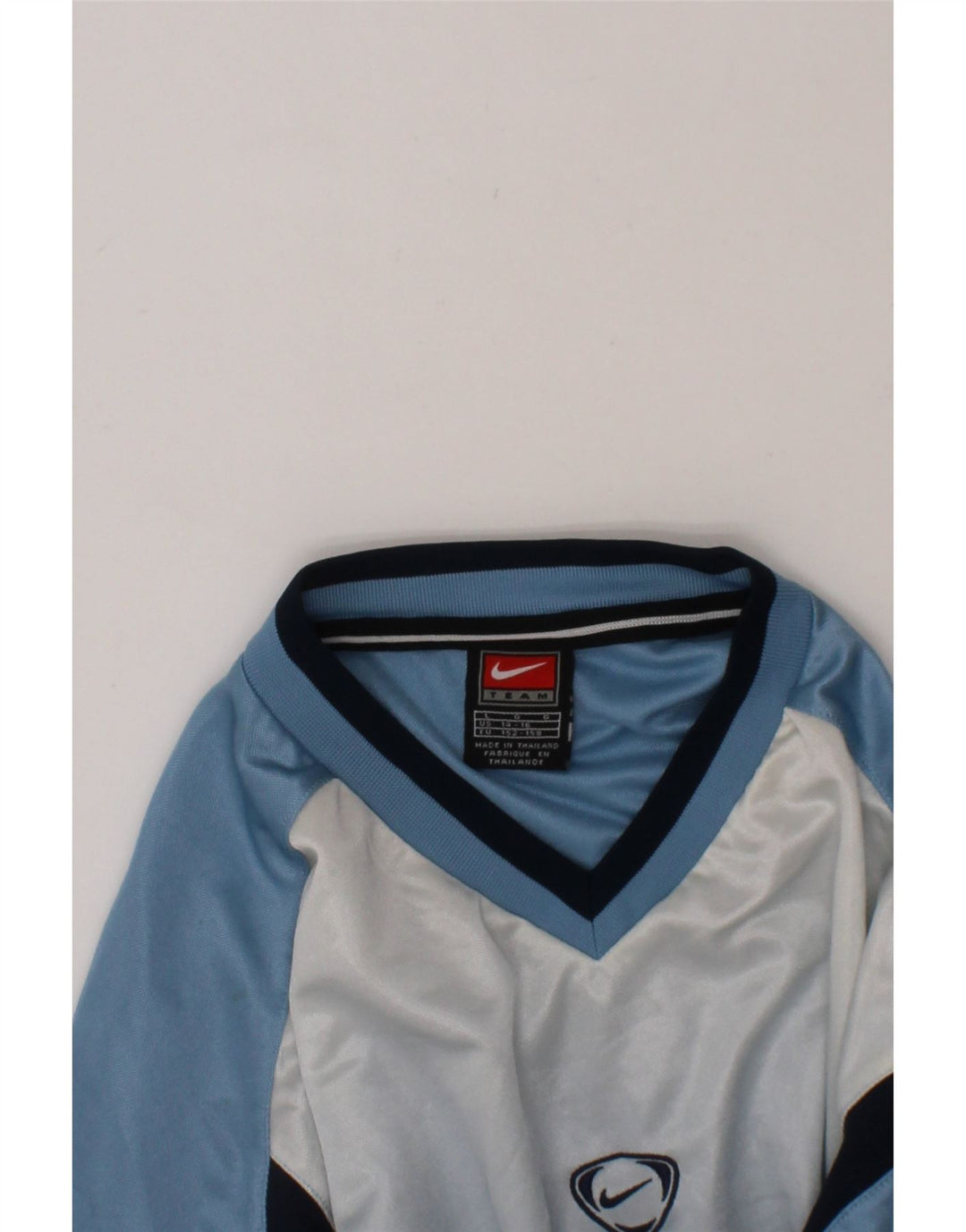 NIKE Boys T-Shirt Top 12-13 Years Large Blue Tie Dye Polyester Vintage Nike and Second-Hand Nike from Messina Hembry 