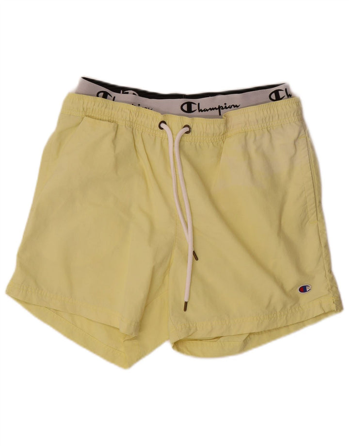 Champion Mens Graphic Swimming Shorts Large Yellow Polyamide