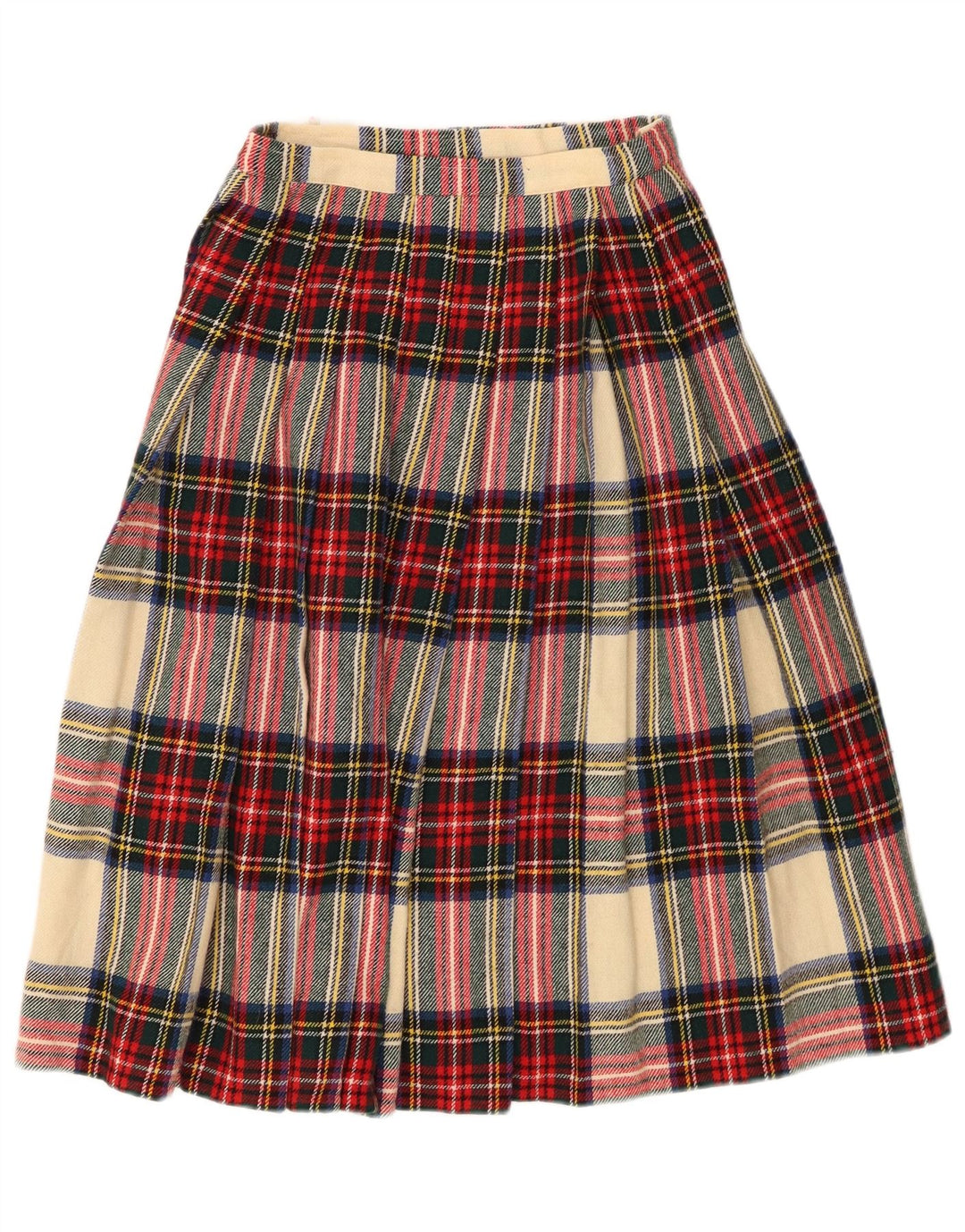 VINTAGE Womens Wrap Skirt W24 XS Multicoloured Plaid Wool