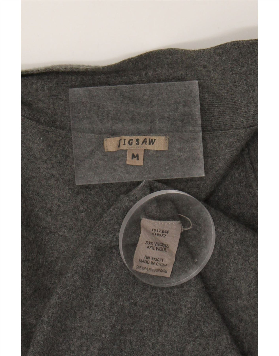 JIGSAW Womens Open Cardigan Sweater UK 12 Medium Grey Viscose