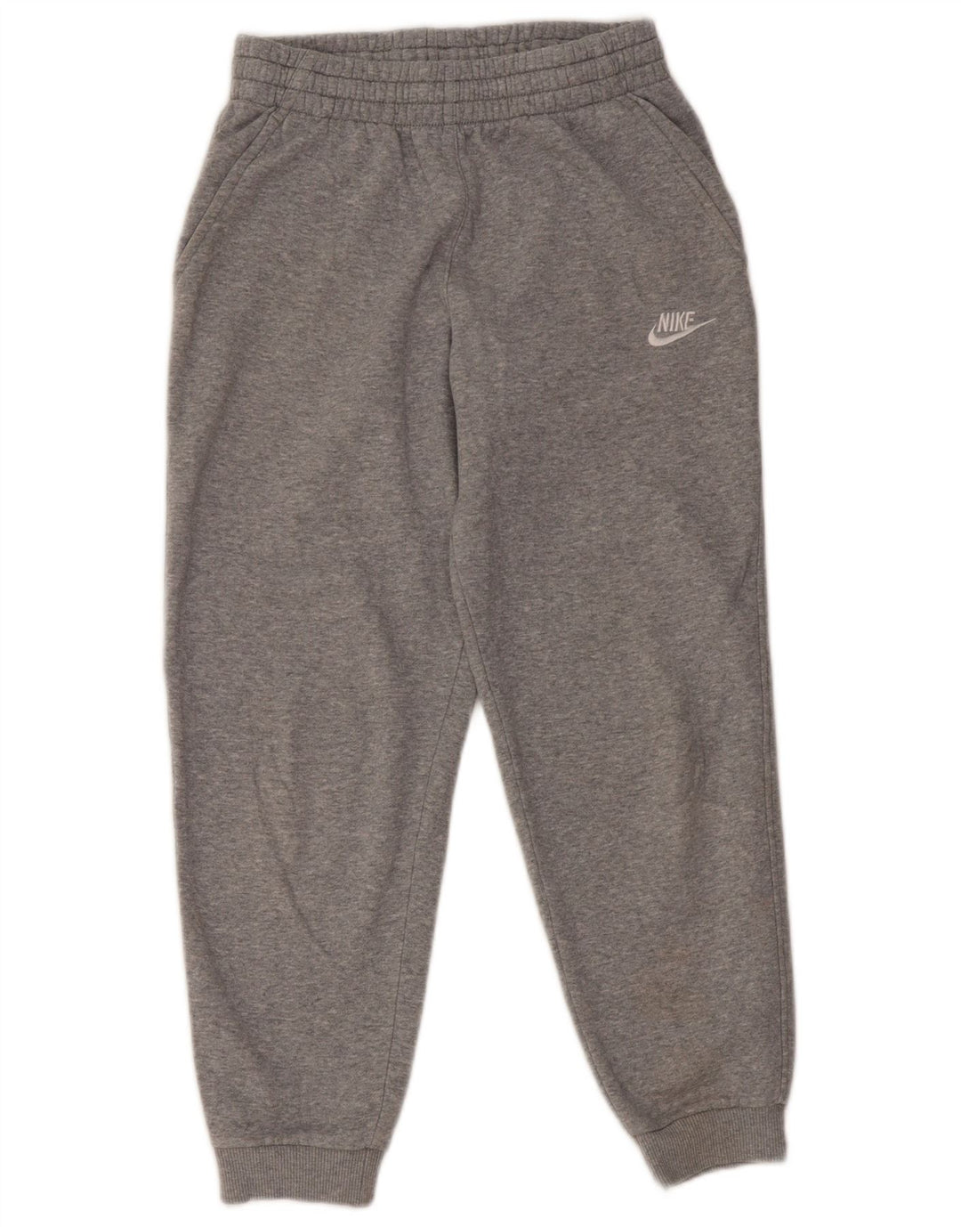 NIKE Boys Tracksuit Trousers Joggers 12-13 Years Large Grey Flecked Cotton