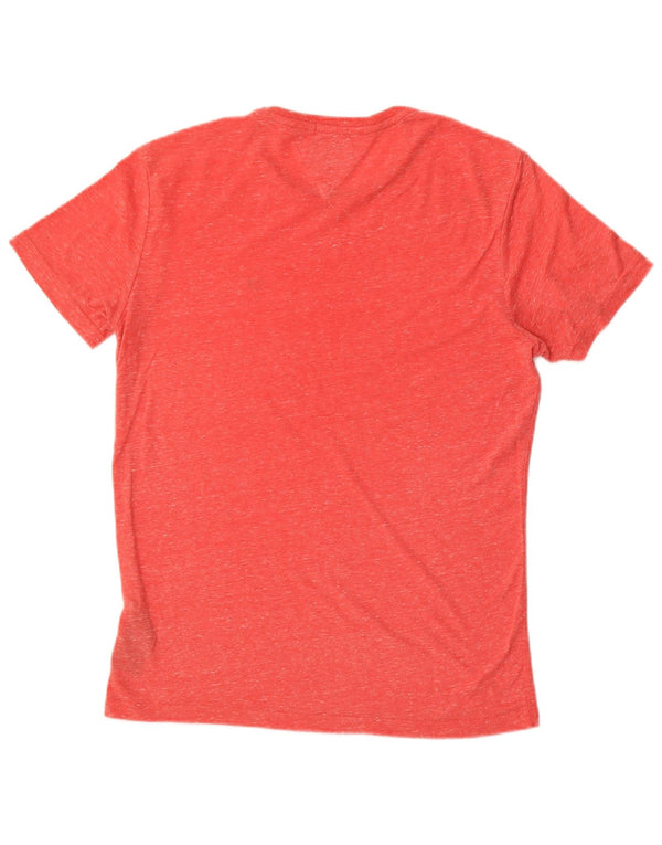 Tommy Hilfiger Mens T-Shirt Top Medium Red Flecked Polyester