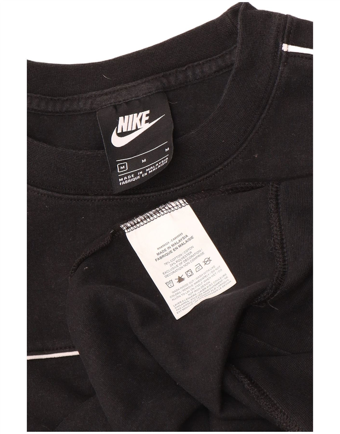 Nike Womens Sweatshirt Jumper UK 14 Medium Black Cotton