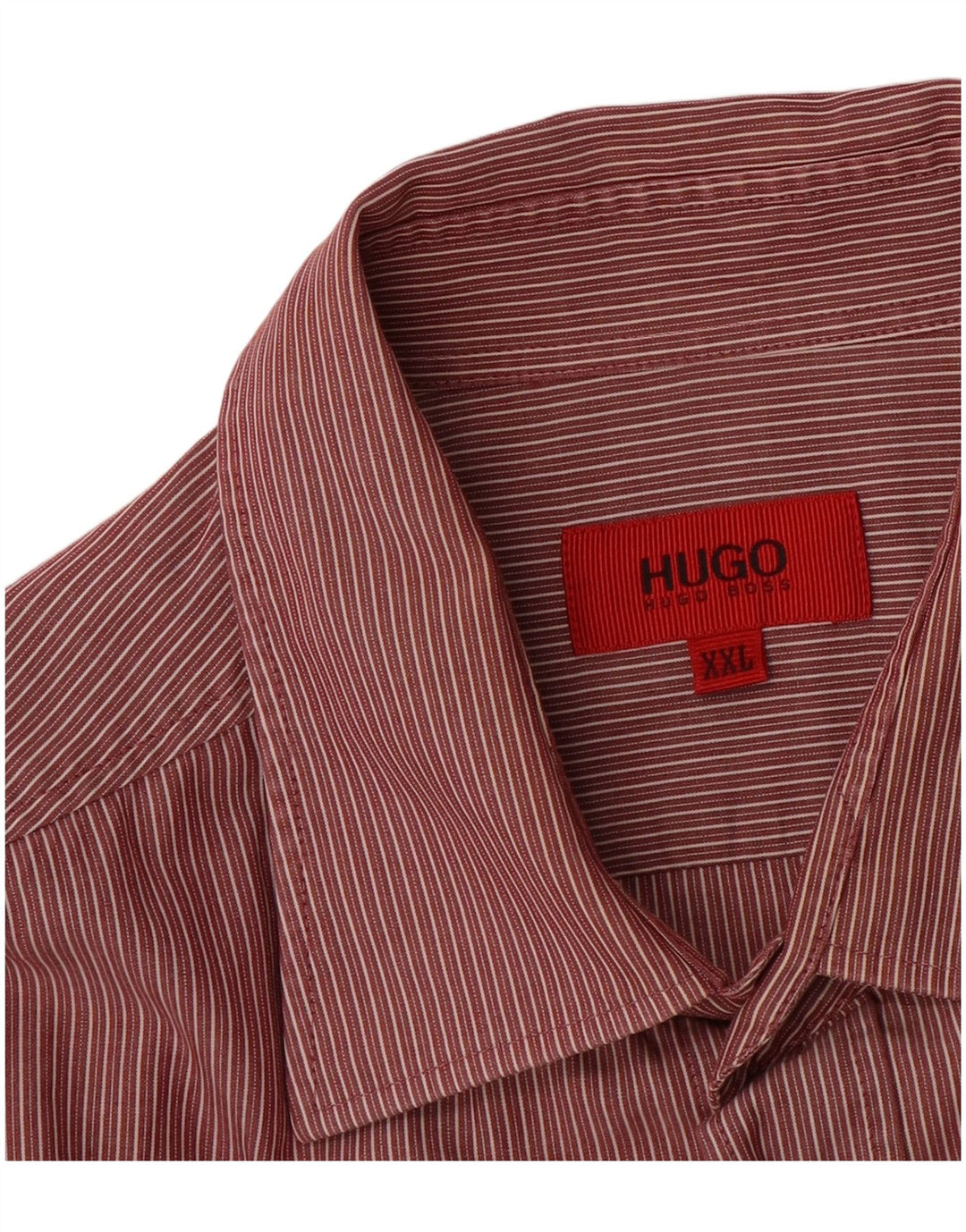HUGO BOSS Mens Shirt 2XL Red Pinstripe