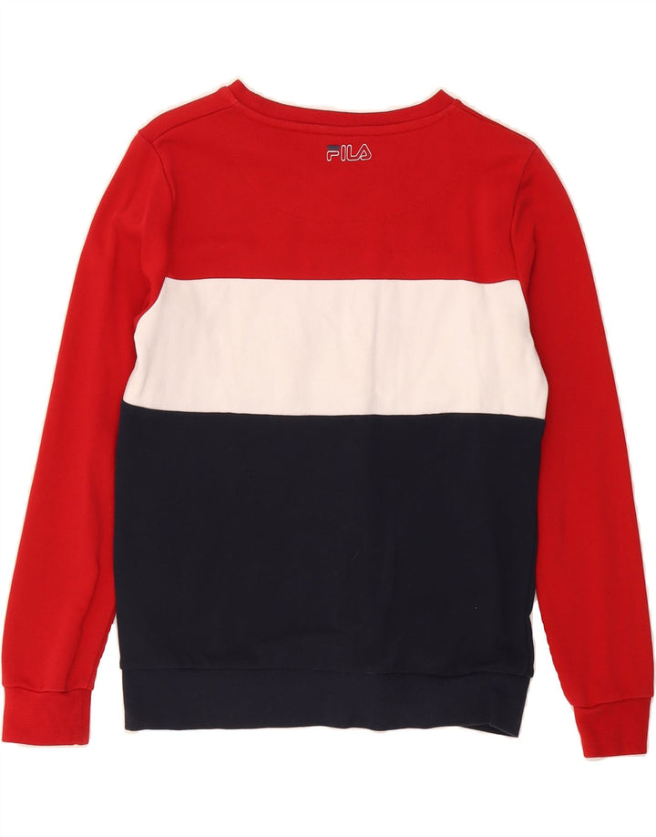 FILA Womens Sweatshirt Jumper UK 14 Large Multicoloured Colourblock Vintage Fila and Second-Hand Fila from Messina Hembry 