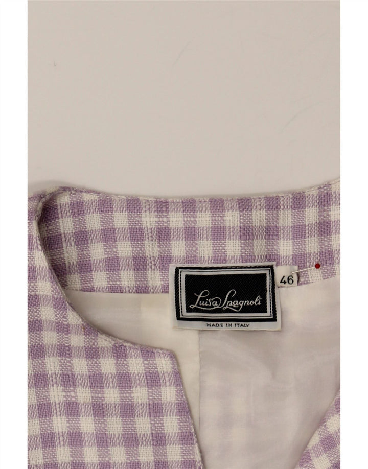 LUISA SPAGNOLI Womens Short Sleeve Blazer Jacket IT 46 Large Purple Vintage Luisa Spagnoli and Second-Hand Luisa Spagnoli from Messina Hembry 