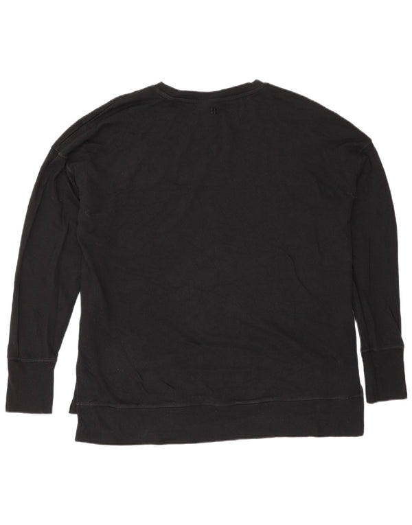 Sweaty Betty Womens Oversized Sweatshirt Jumper UK 14 Medium Black Cotton
