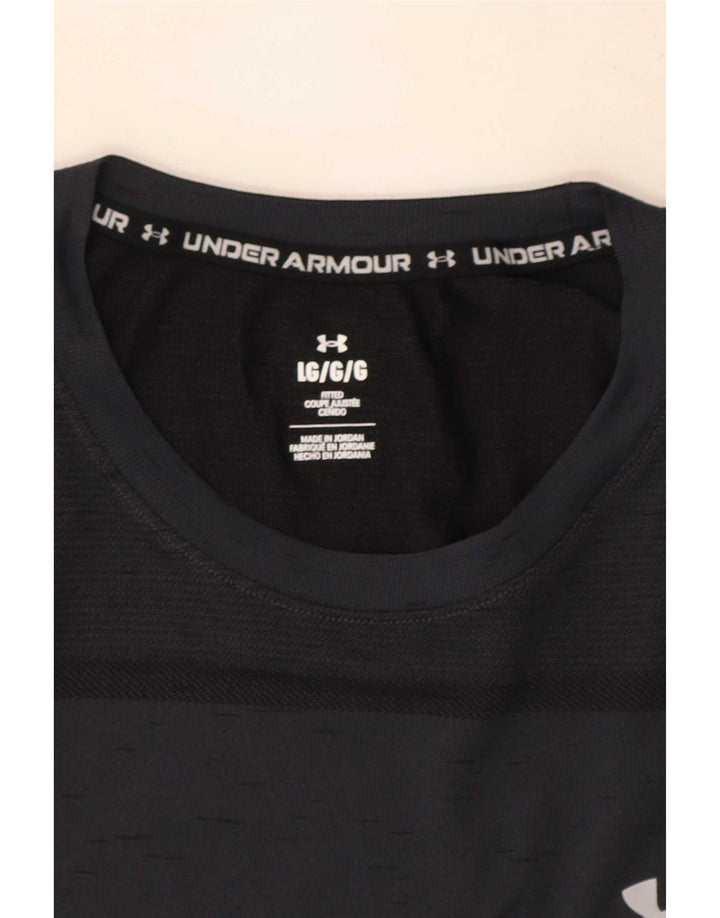 Under Armour Mens Fitted T-Shirt Top Large Grey Flecked