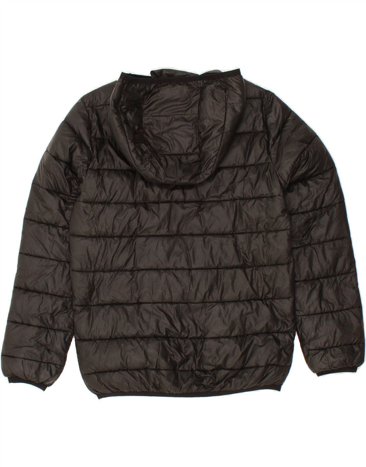 CHAMPION Boys Hooded Padded Jacket 11-12 Years Large Black Polyester Vintage Champion and Second-Hand Champion from Messina Hembry 