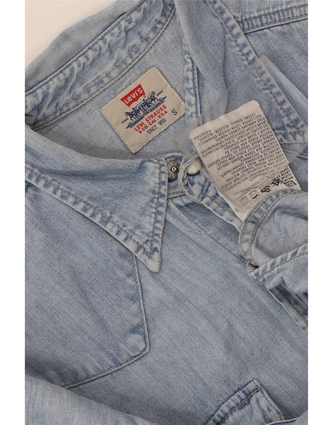 Levi's Mens Denim Shirt Small Blue Cotton