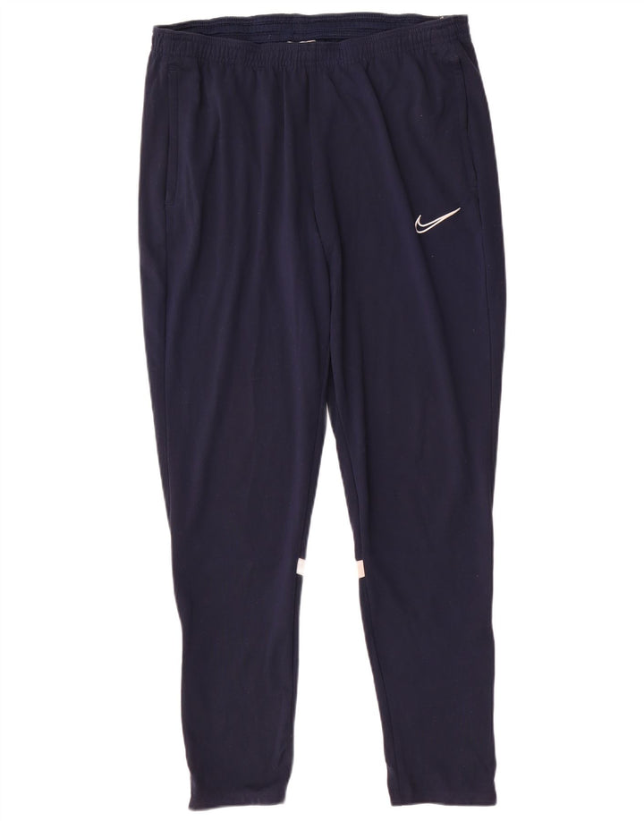 Nike Mens Dri Fit Tracksuit Trousers Medium  Navy Blue Polyester
