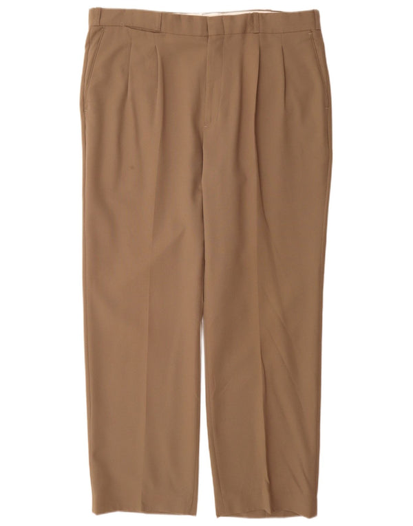 Farah Mens Pegged Chino Trousers W38 L31 Beige Polyester