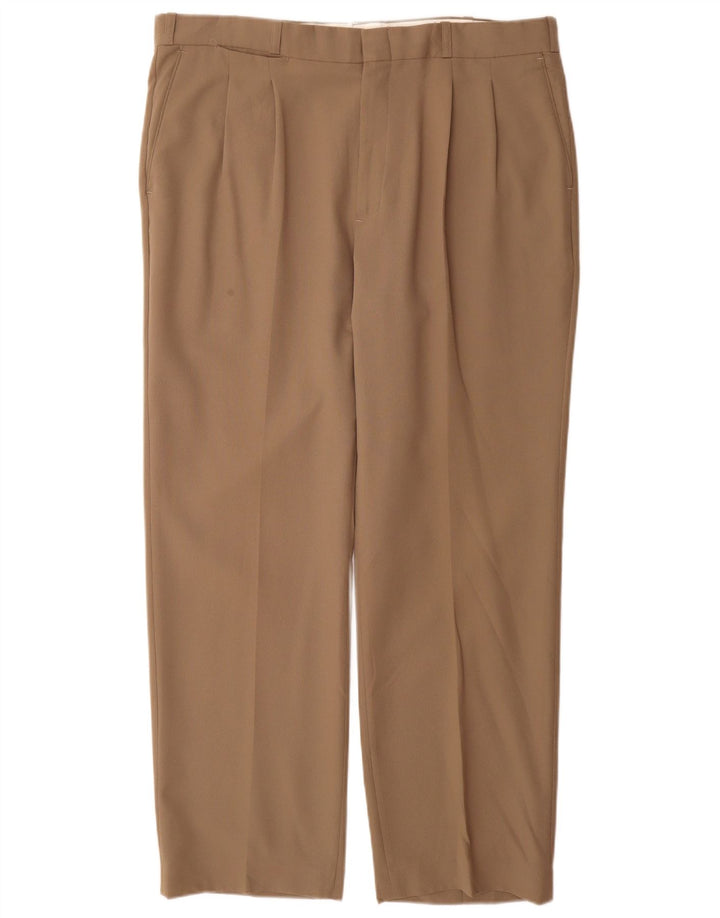 Farah Mens Pegged Chino Trousers W38 L31 Beige Polyester