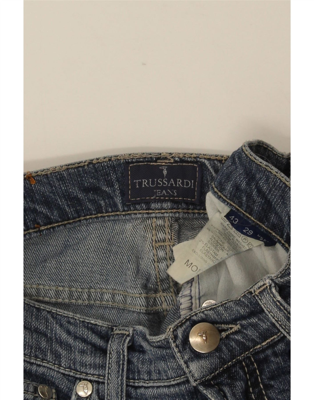 TRUSSARDI Womens Bootcut Jeans W27 L29 Blue Cotton