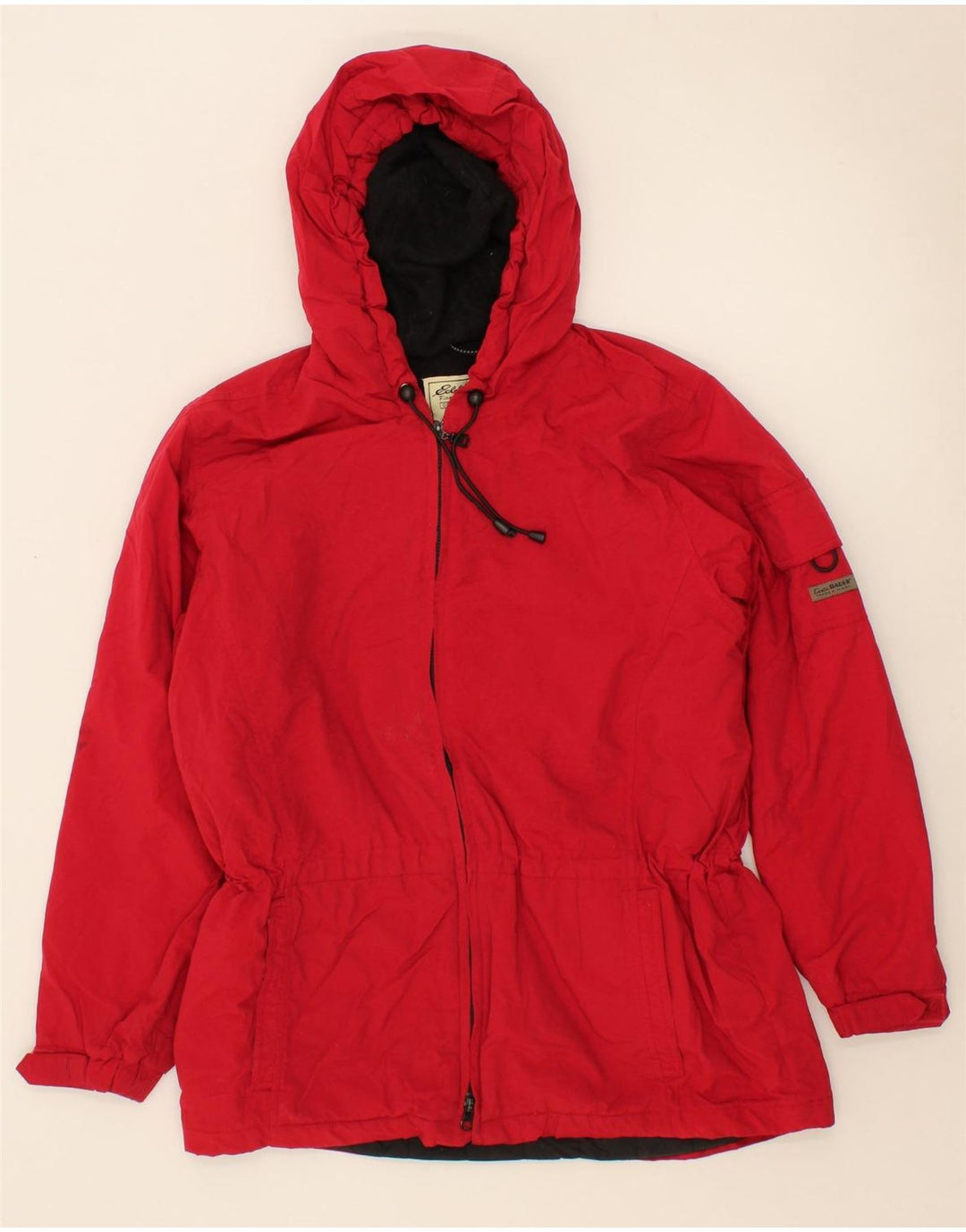 EDDIE BAUER Womens Hooded Windbreaker Jacket UK 14 Medium Red Nylon Vintage Eddie Bauer and Second-Hand Eddie Bauer from Messina Hembry 