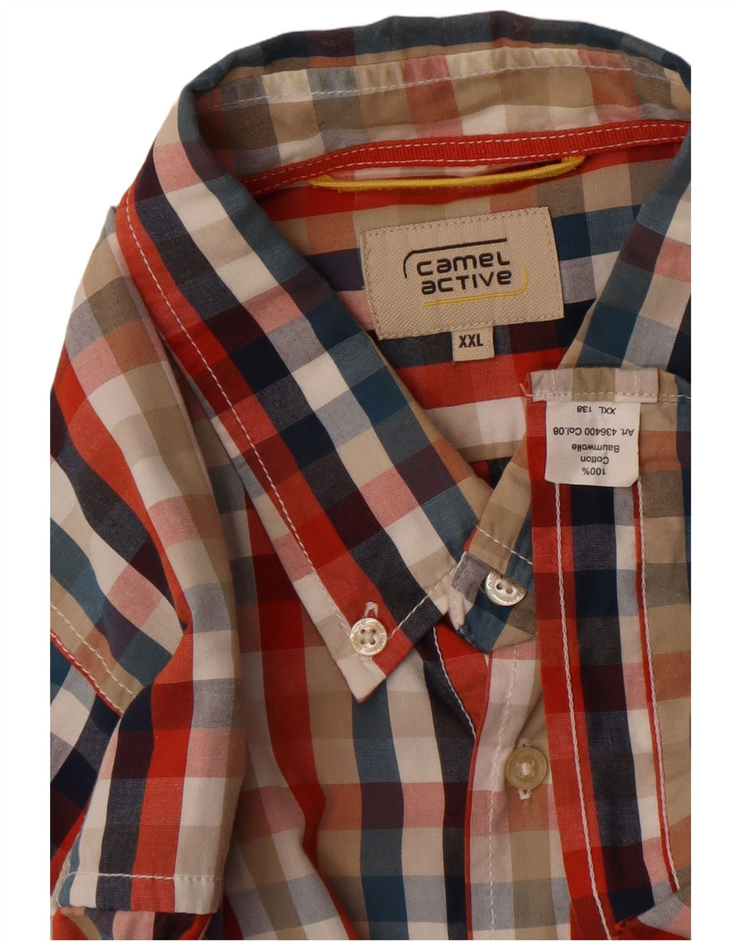 Camel Active Mens Checked  Shirt 2XL Multicoloured Check Cotton