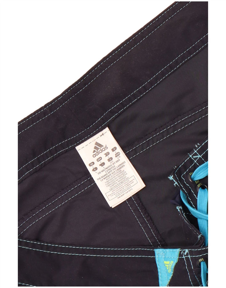 Adidas Mens Graphic Swimming Shorts Large Navy Blue Polyester
