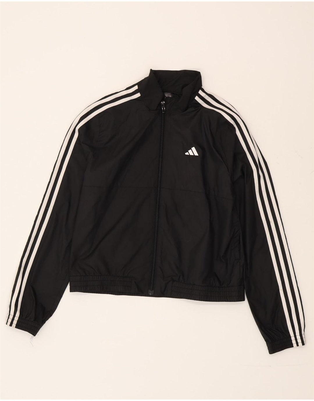 Adidas Girls Tracksuit Top Jacket 14-15 Years Black Polyester