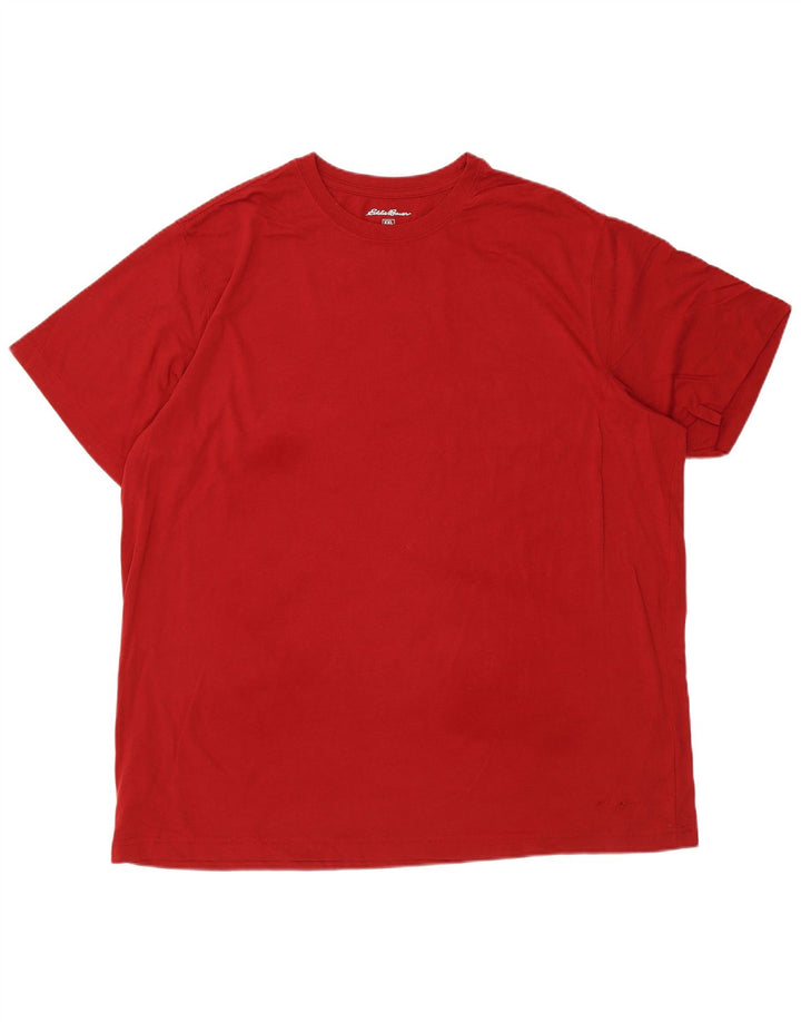 EDDIE BAUER Mens T-Shirt Top 2XL Red Cotton