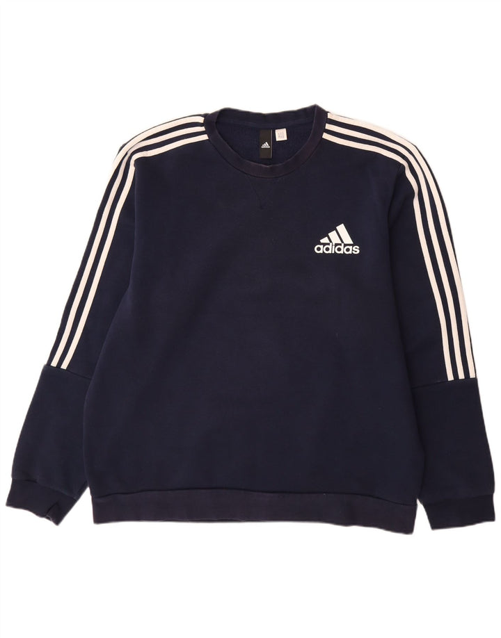 ADIDAS Mens Sweatshirt Jumper Large Navy Blue