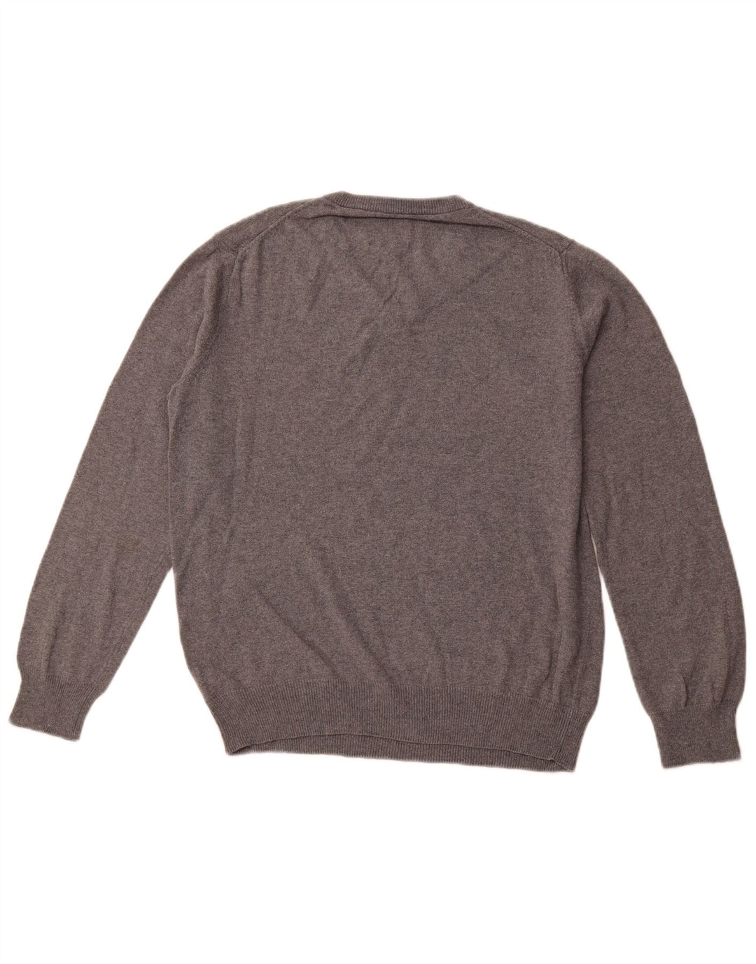 CHAPS Mens V-Neck Jumper Sweater Medium Grey Cotton