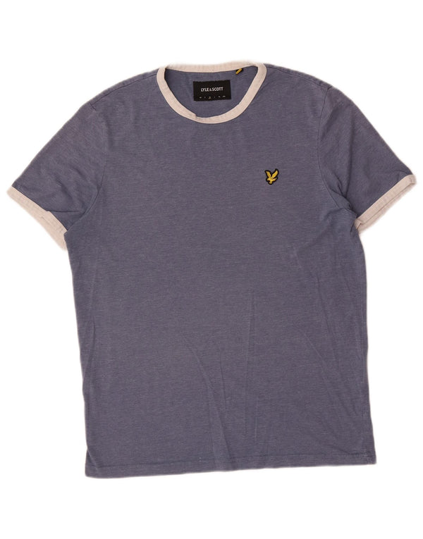 Lyle & Scott Mens T-Shirt Top Medium Blue Polyester