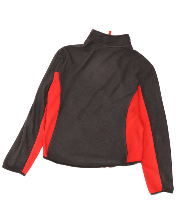 Marks & Spencer Womens Fleece Jacket UK 12 Medium Red Colourblock Polyester