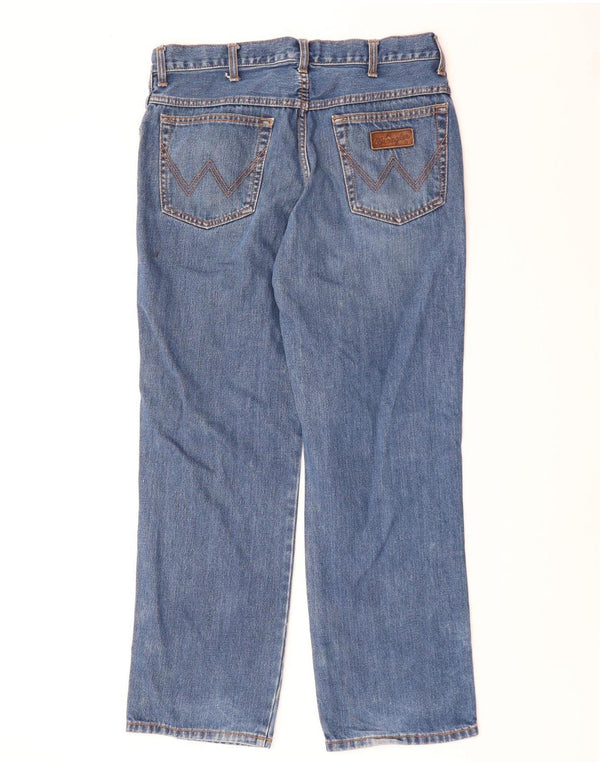 Wrangler Mens Ohio Straight Jeans W34 L30 Blue Cotton