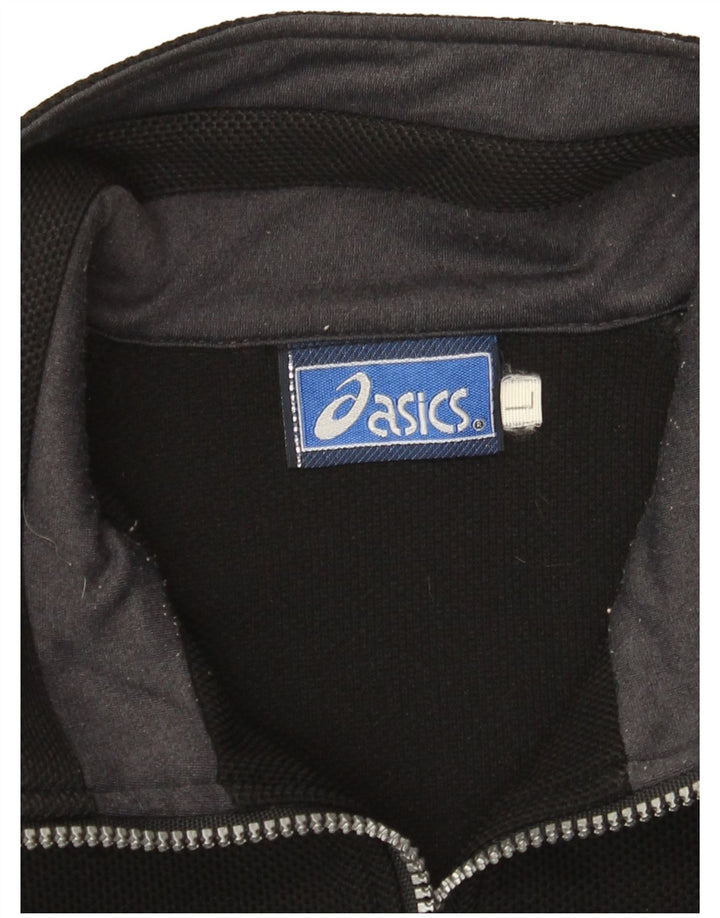 Asics Mens Graphic Tracksuit Top Jacket Large Black Colourblock