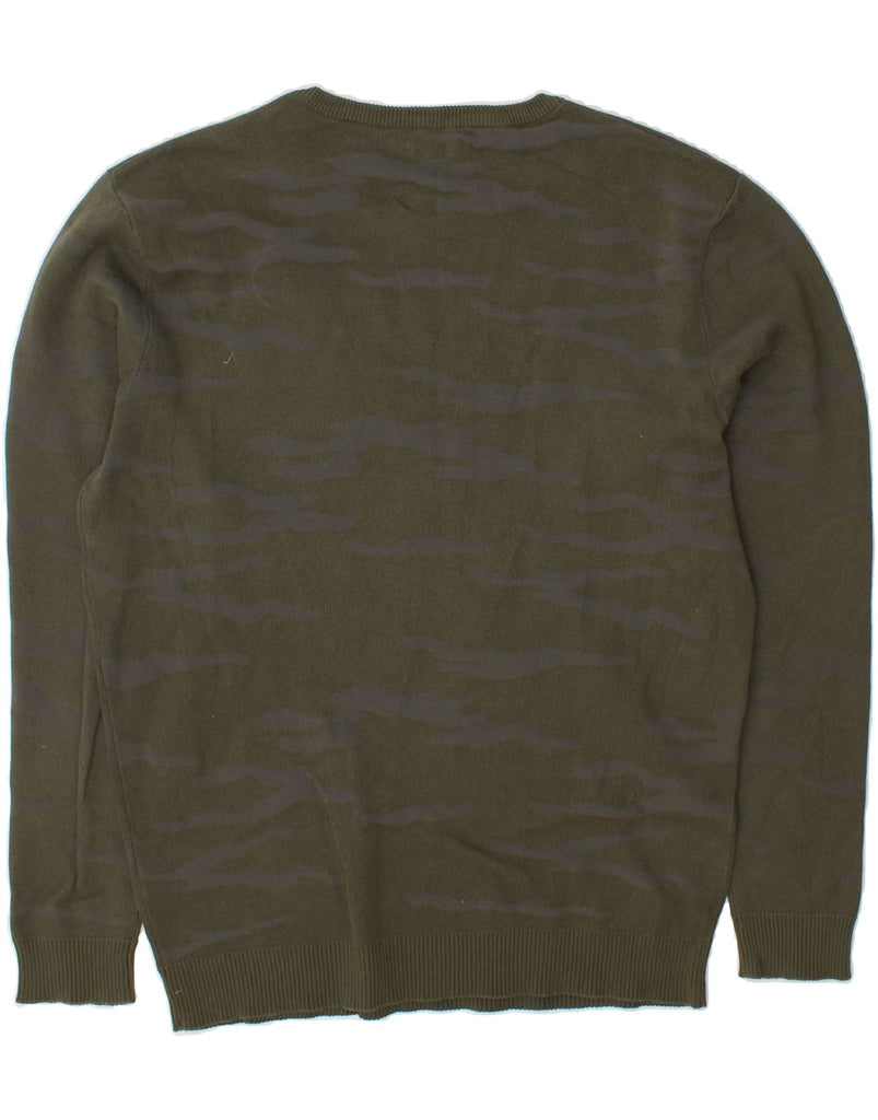 AVIREX Womens Crew Neck Jumper Sweater UK 18 XL Green Camouflage Cotton Vintage Avirex and Second-Hand Avirex from Messina Hembry 