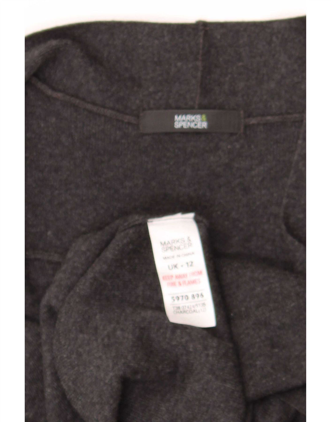 Marks & Spencer Womens Sleeveless Cardigan Sweater UK 12 Medium Grey