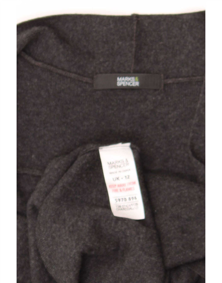 Marks & Spencer Womens Sleeveless Cardigan Sweater UK 12 Medium Grey