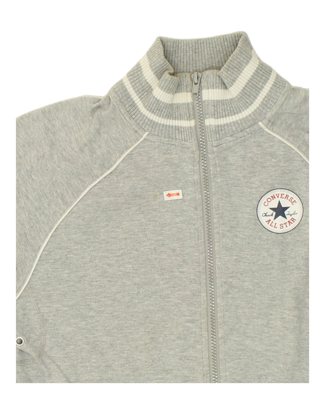 CONVERSE Womens Graphic Tracksuit Top Jacket UK 10 Small Grey Cotton Vintage Converse and Second-Hand Converse from Messina Hembry 