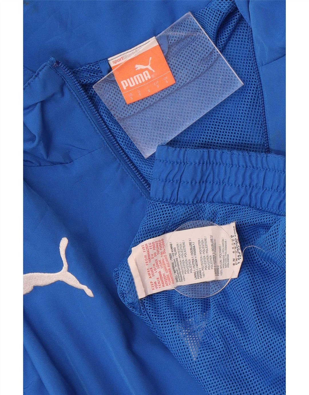 Puma Mens Tracksuit Top Jacket Small Blue Colourblock Polyester Sports