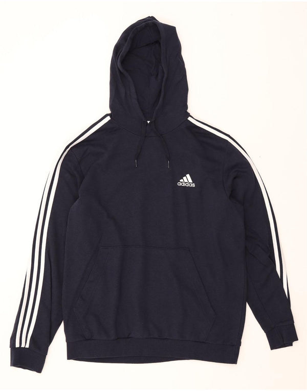 Adidas Mens Hoodie Jumper XL Navy Blue Cotton